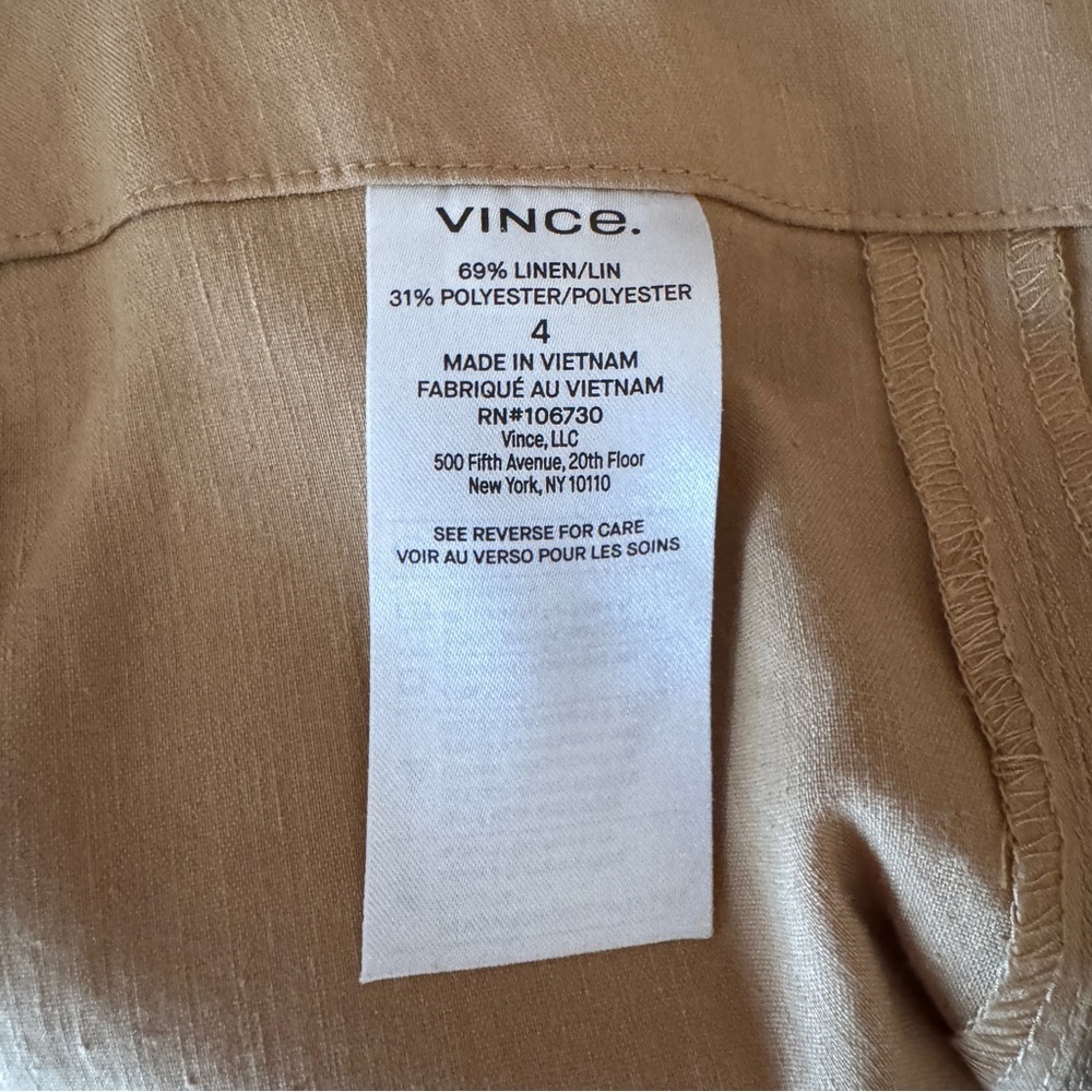 Vince Camel Linen Blend Cropped Wide Leg Pants - Picture 12 of 15